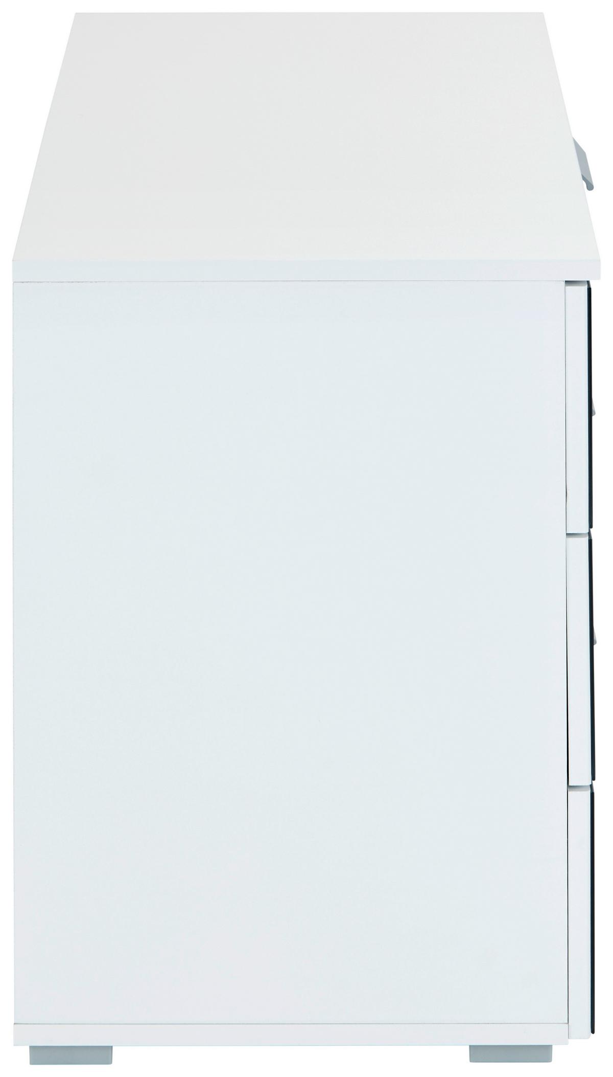 Nachtkästchen Weiß/Basaltglas H: 62 cm Bensheim - Dunkelgrau/Weiß, KONVENTIONELL, Glas/Holzwerkstoff (93/62/42cm) - James Wood
