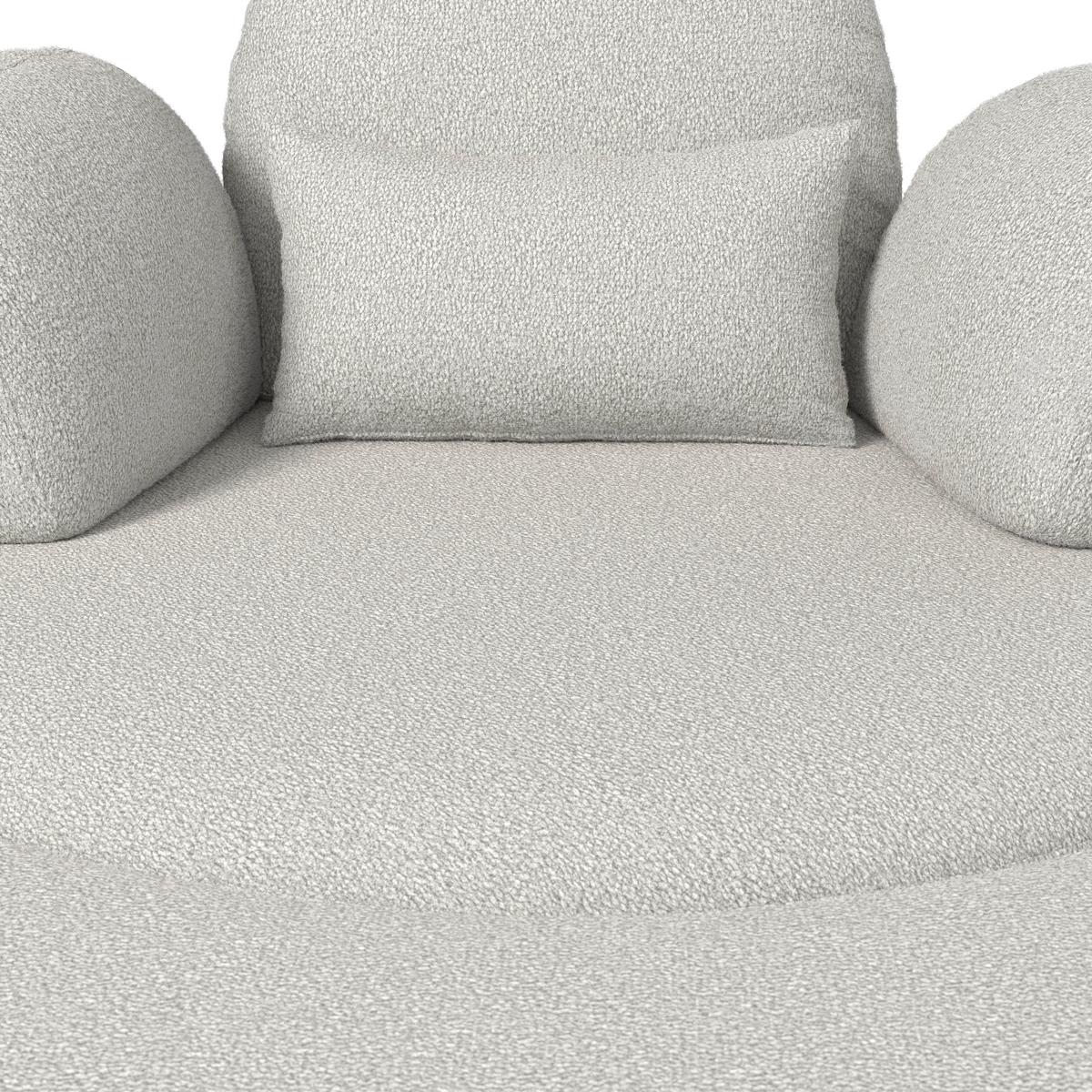 Kreslo s taburetkou BIANCA, sivá ženilka, max. 150 kg - sivá/prírodná farba, Modern, drevo/textil (109/83/148cm) - Bessagi Home