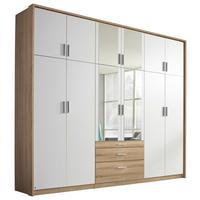Drehtürenschrank Mit Spiegel + Laden 275 cm Hildesheim Weiß - Klar/Weiß, Design, Glas/Holzwerkstoff (275/231/56cm) - Rauch Möbel