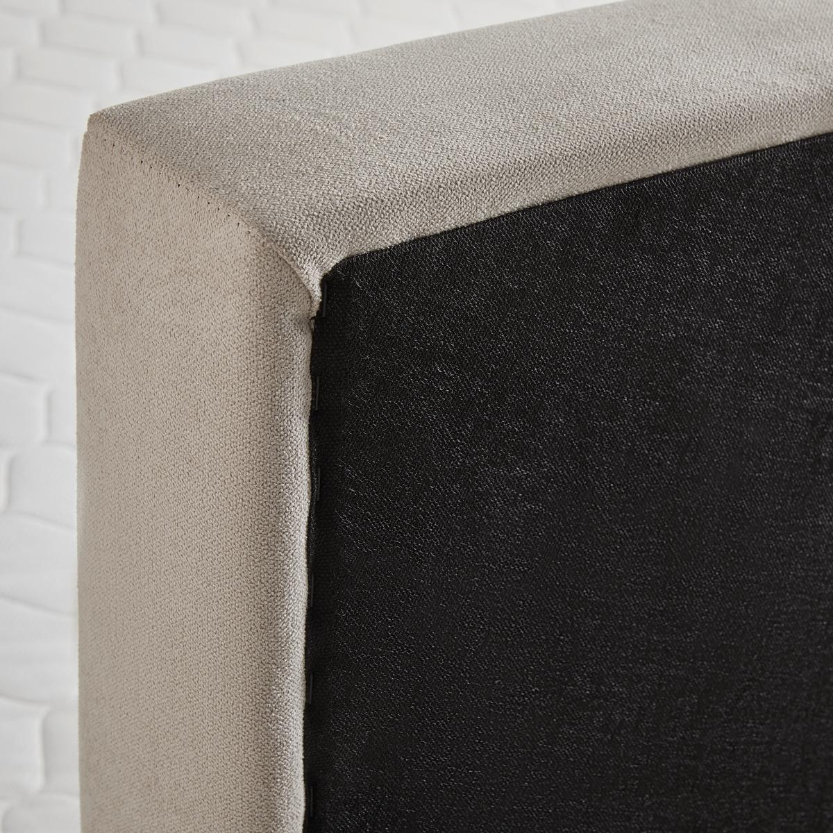 Postel boxspring s toperem, 180x200 cm, béžová - černá/béžová, Moderní, kov/dřevo (180/200cm) - Bessagi Home