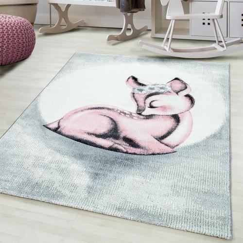 Kinderteppich Rehkitz Pink Bambi 120x170 Cm - Rosa, Trend, Textil (120/170cm)