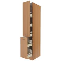 Potravinová skříň NANO AHS30 - barvy buku/barvy nerez oceli, Moderní, kompozitní dřevo/plast (30/200/60cm)