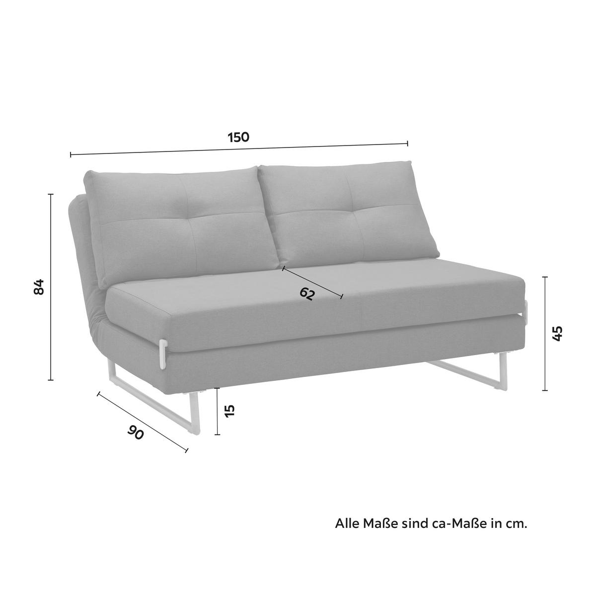 Rozkládací pohovka MALIC tmavěšedá - barvy dubu/tmavě šedá, Moderní, kov/textil (150/84/90cm) - Bessagi Home