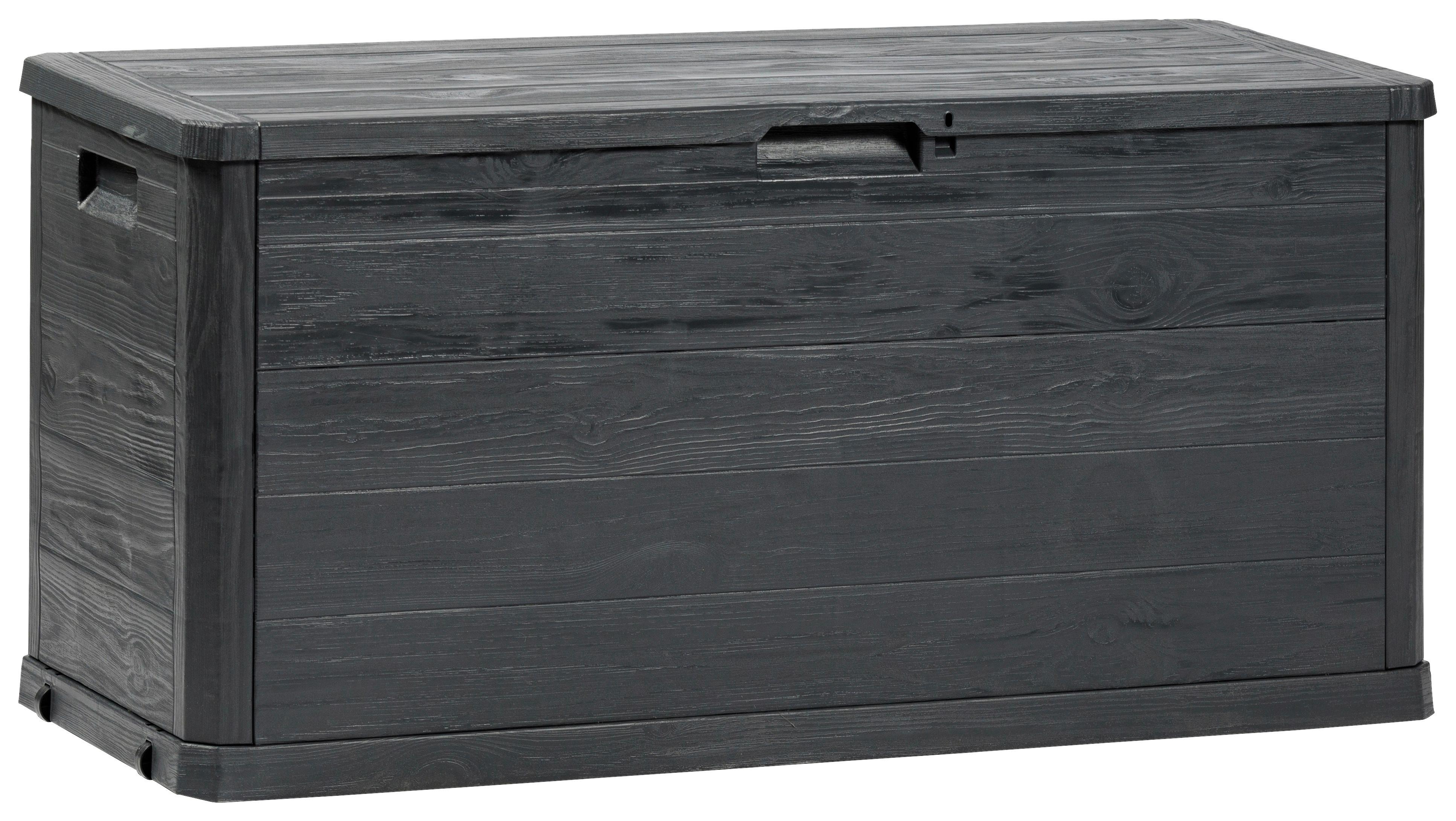 BEDNA NA POLŠTÁŘE WOODY - antracitová, Basics, plast (117/56/45cm) - Mömax