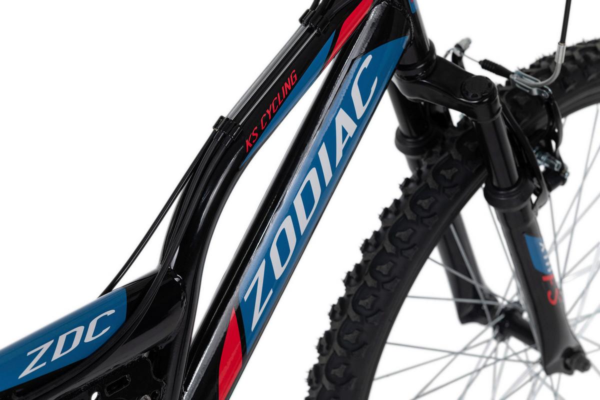 Kinderfahrrad 24 Zoll Mtb Fully Zodiac 665k 18 Gänge - Rot/Schwarz, Basics, Metall (124 /64/18 cm) - KS Cycling