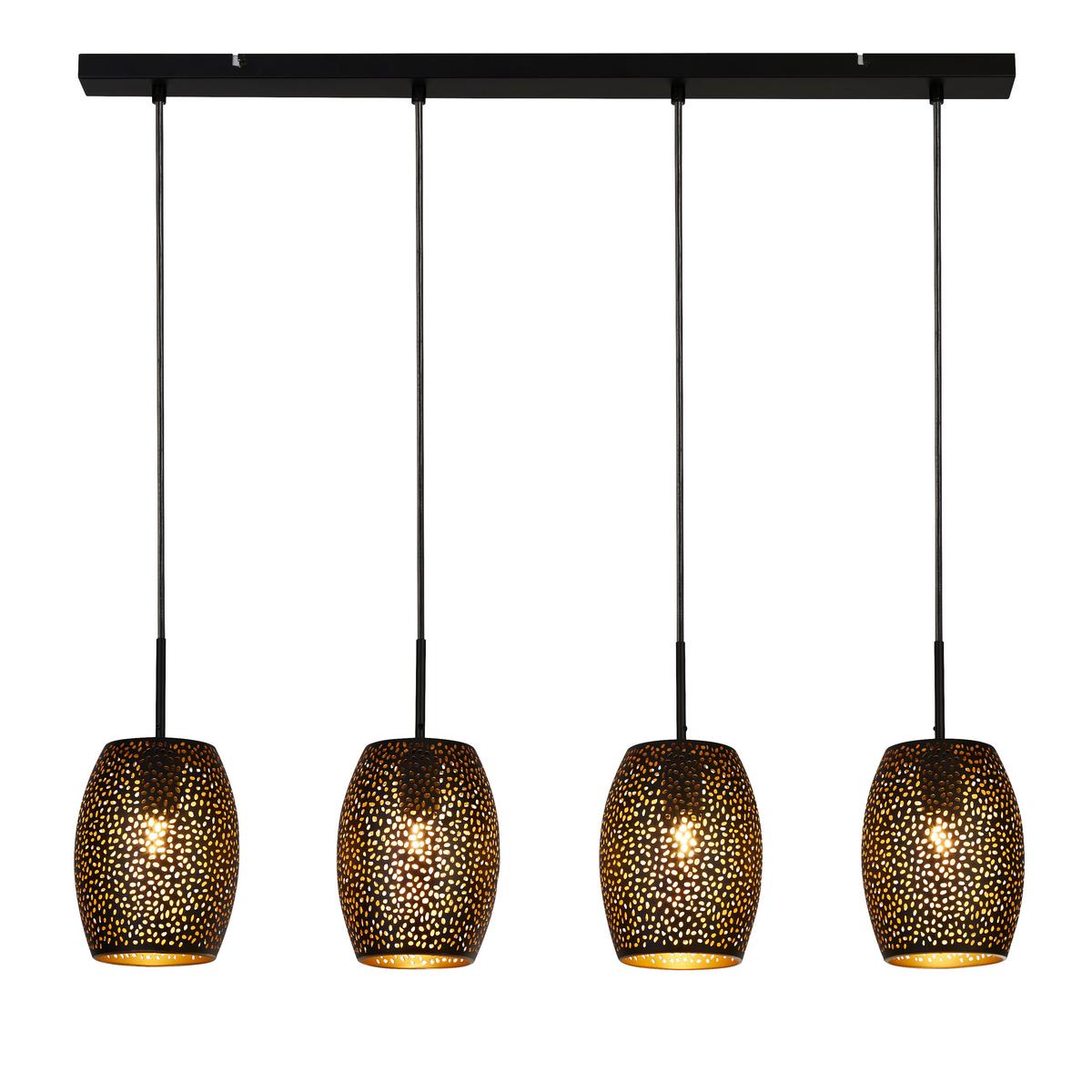 Hängeleuchte 19231-4bgo Laser - Goldfarben/Schwarz, Design, Metall (90/120/15cm)