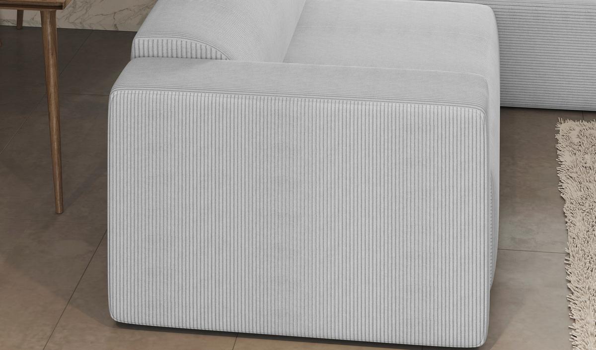 Ecksofa Basimo Cord Hellgrau, B: 293 cm - Hellgrau, Trend, Textil (293/170cm)