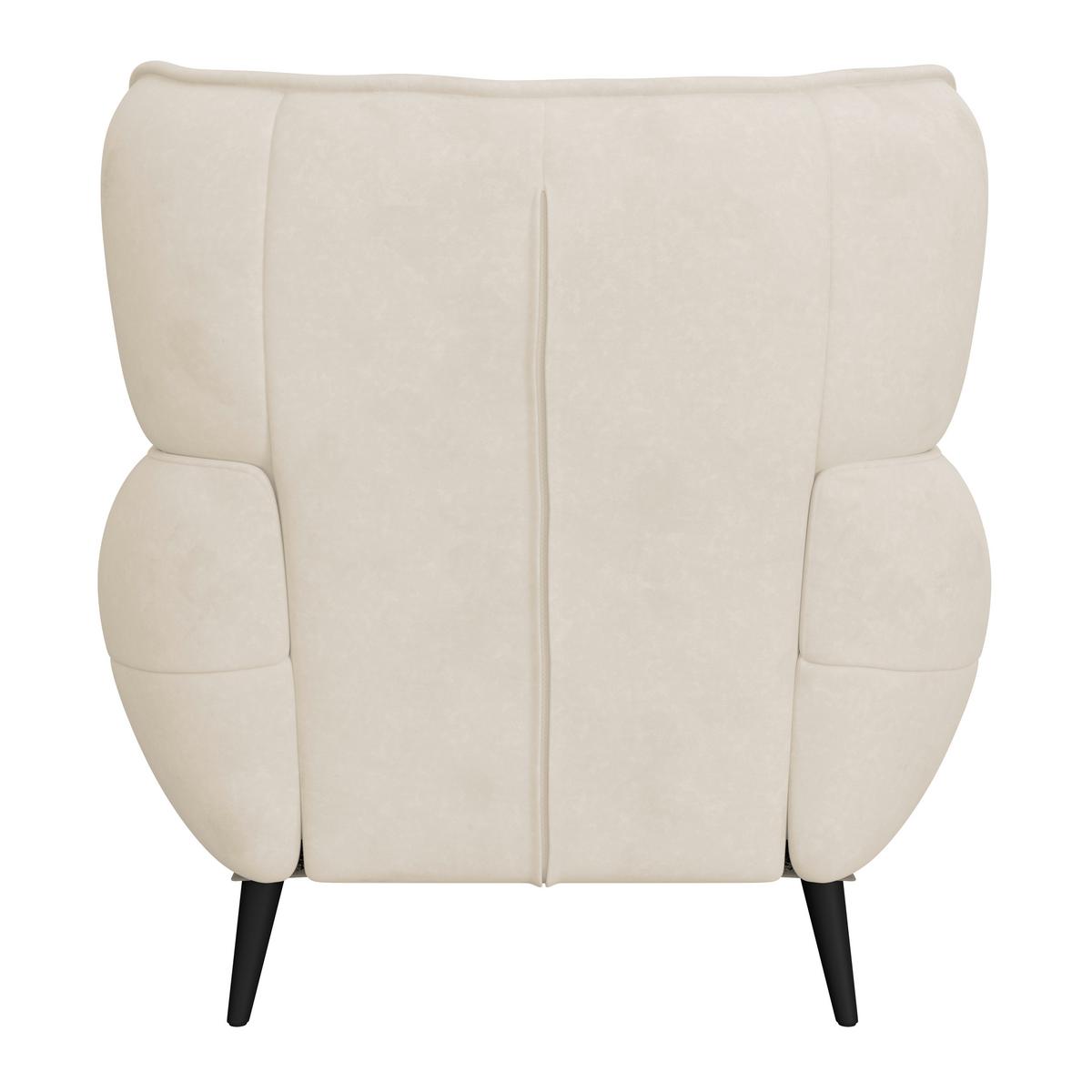 Křeslo ušák PESCARA, béžová - černá/béžová, Moderní, textil (103/105/98cm)