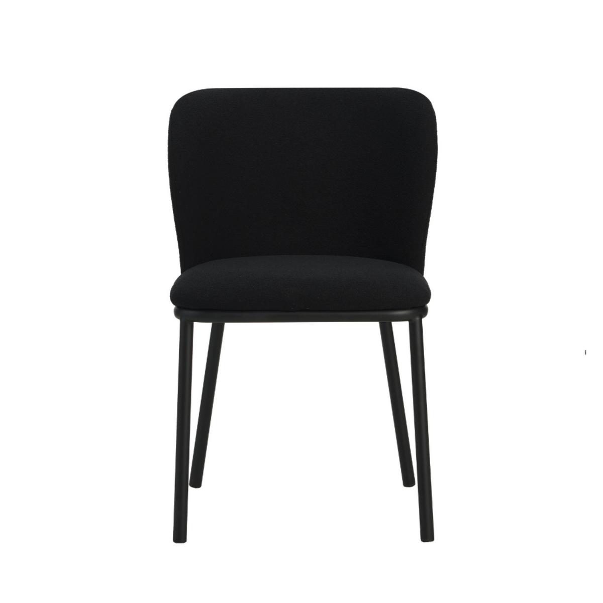 Stuhl-Set Bourges Schwarz B: 52 cm - Schwarz, MODERN, Textil/Metall (52/80/44cm) - MID.YOU