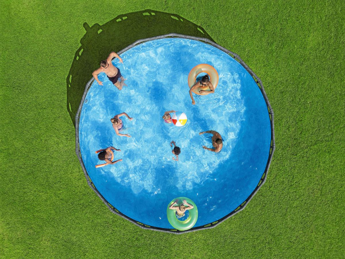 Pool Leonie - Blau/Dunkelgrau, KONVENTIONELL, Kunststoff/Metall (549/132cm) - Bestway