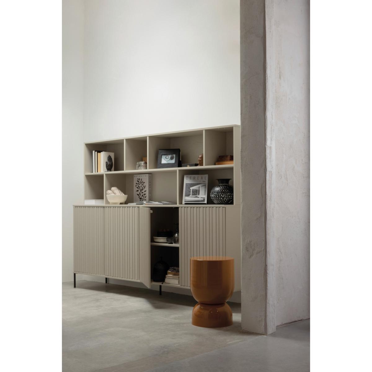 Buffet Gravure Grau B: 200 cm - Schwarz/Grau, Design, Holz (200/150/44cm) - Livetastic