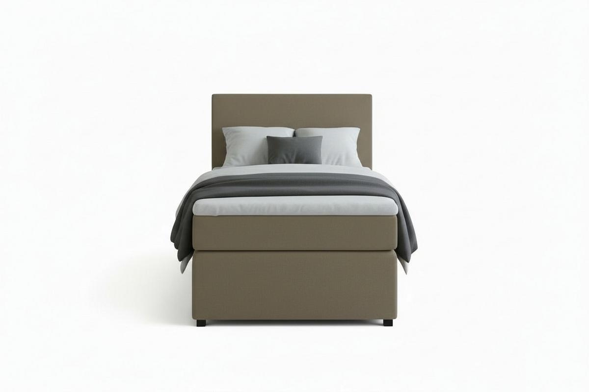 Boxspringbett 90x200 Sandfarben - Sandfarben/Schwarz, MODERN, Holzwerkstoff/Textil (90/200cm) - MID.YOU