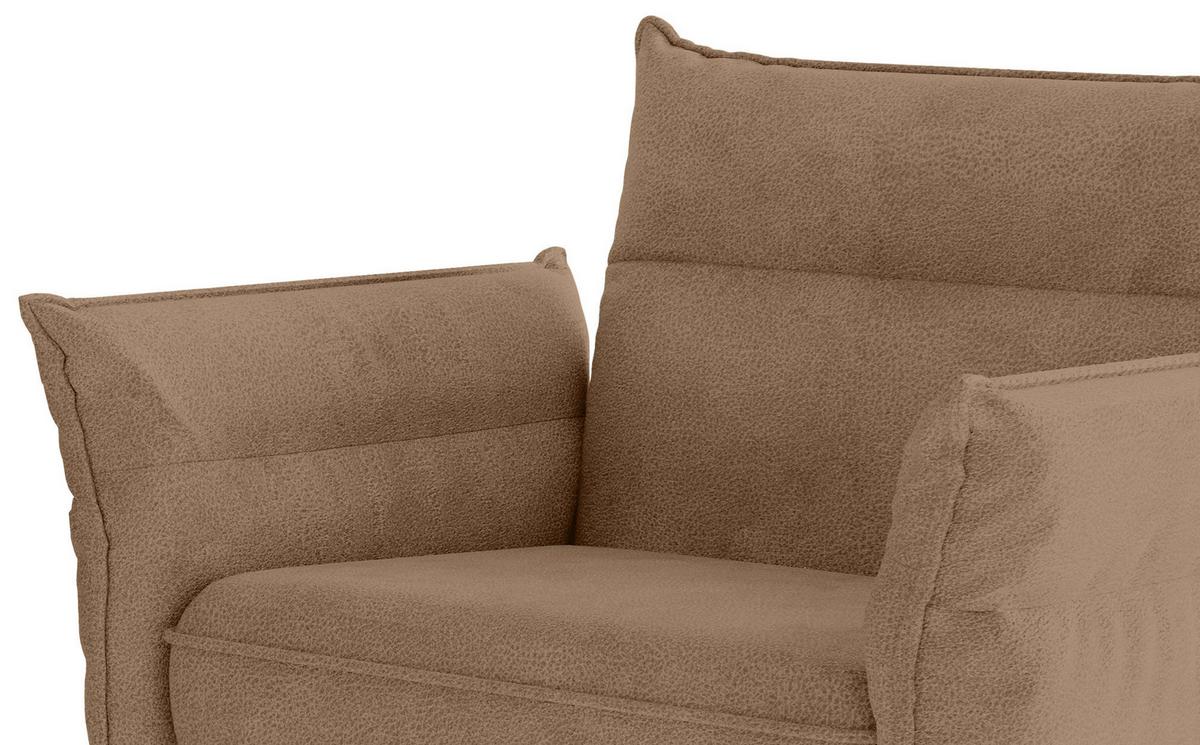 Sitzgarnitur Jakarta - Hellbraun/Edelstahlfarben, Design, Textil (185/265cm) - Livetastic