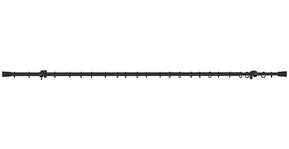Rundstangengarnitur Lexia 1-Lfg Schwarz L: 130-240 cm - Schwarz, KONVENTIONELL, Metall (130-240cm) - Ondega