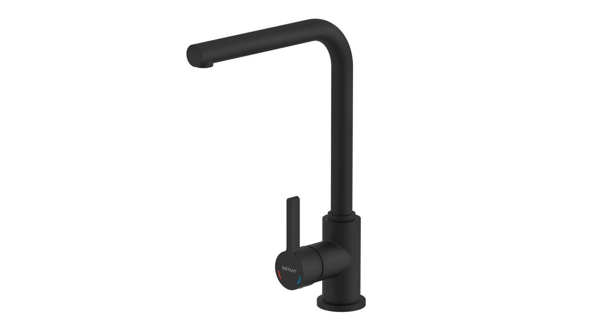Küchenarmatur Dublin Schwarz Matt 360° Schwenkbar Hochdruck - Schwarz, Basics, Metall (33,5cm) - Sistant