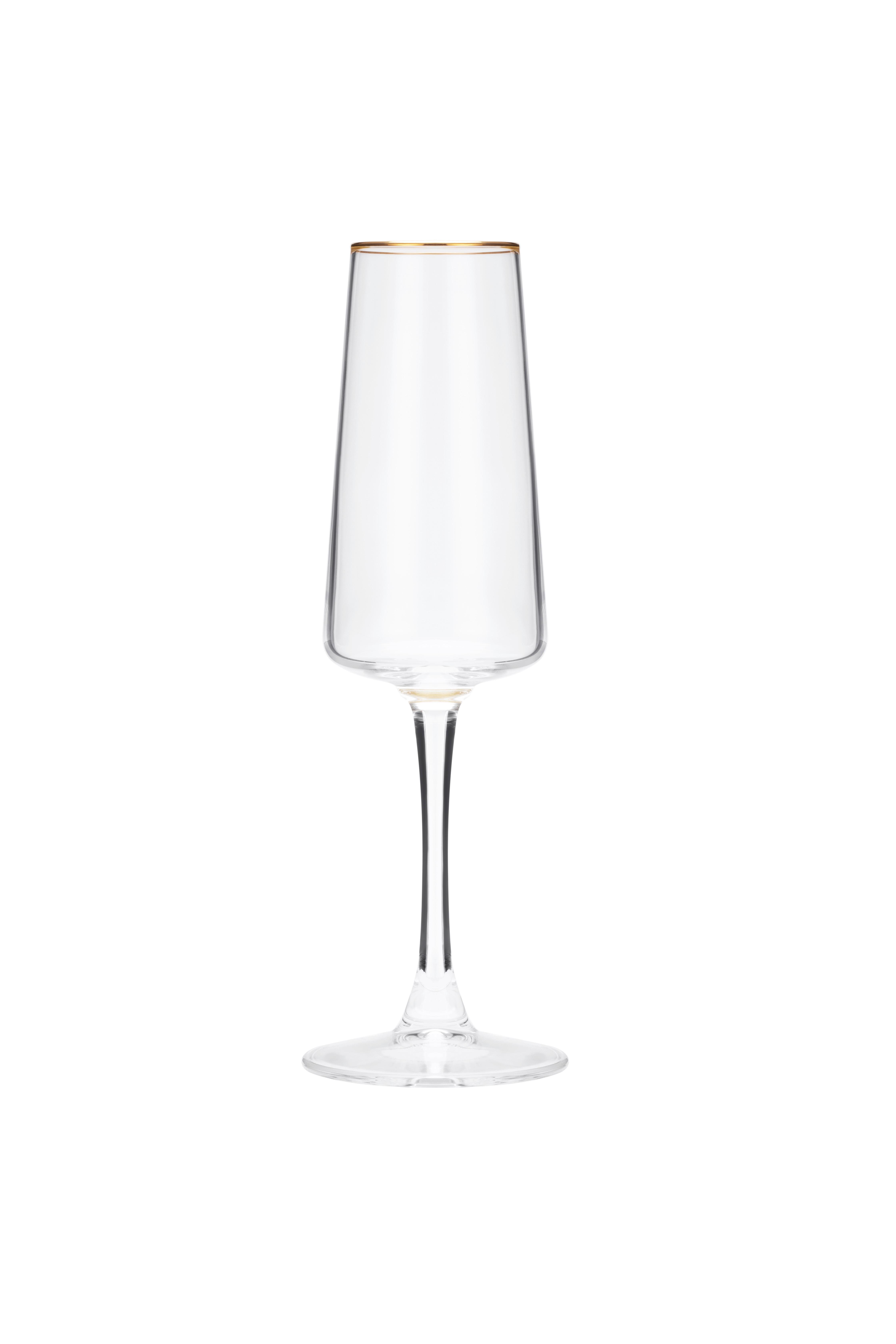 Champagnerglas Winona - Klar/Goldfarben, Basics, Glas (4.5/22.5cm) - Luca Bessoni