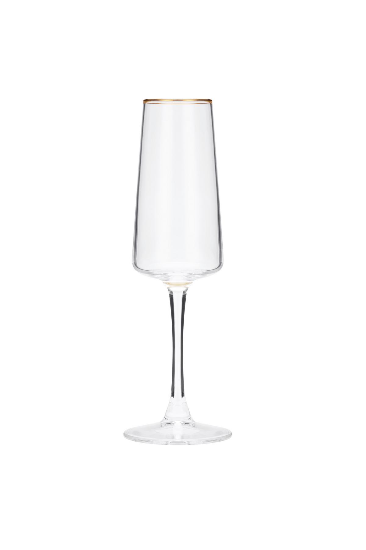 Franciapezsgős-pohár Szett Winona 3 Db - arany/átlátszó, Basics, Üveg (4.5/22.5cm) - Luca Bessoni
