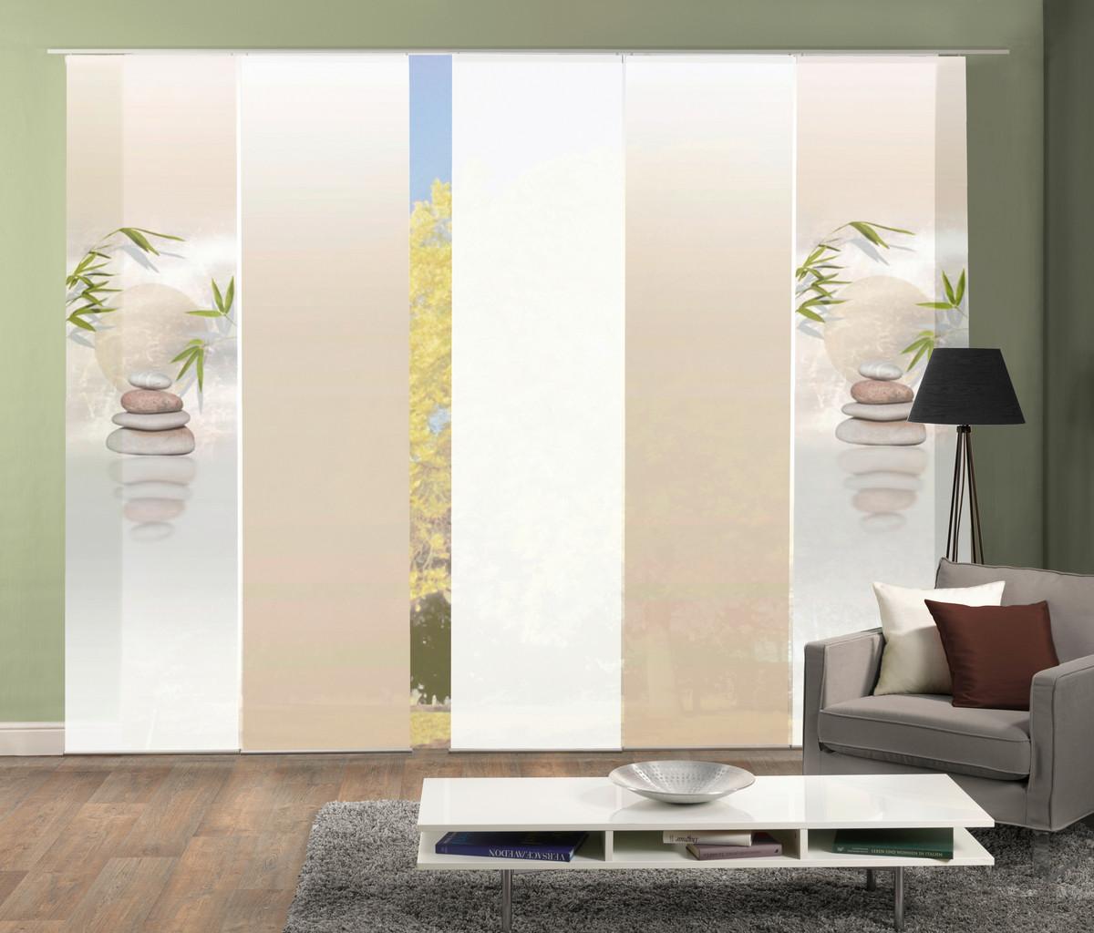 Flächenvorhang 5er Set Benessa - Naturfarben, Design, Textil (60/245cm) - Schmidt W. Gmbh