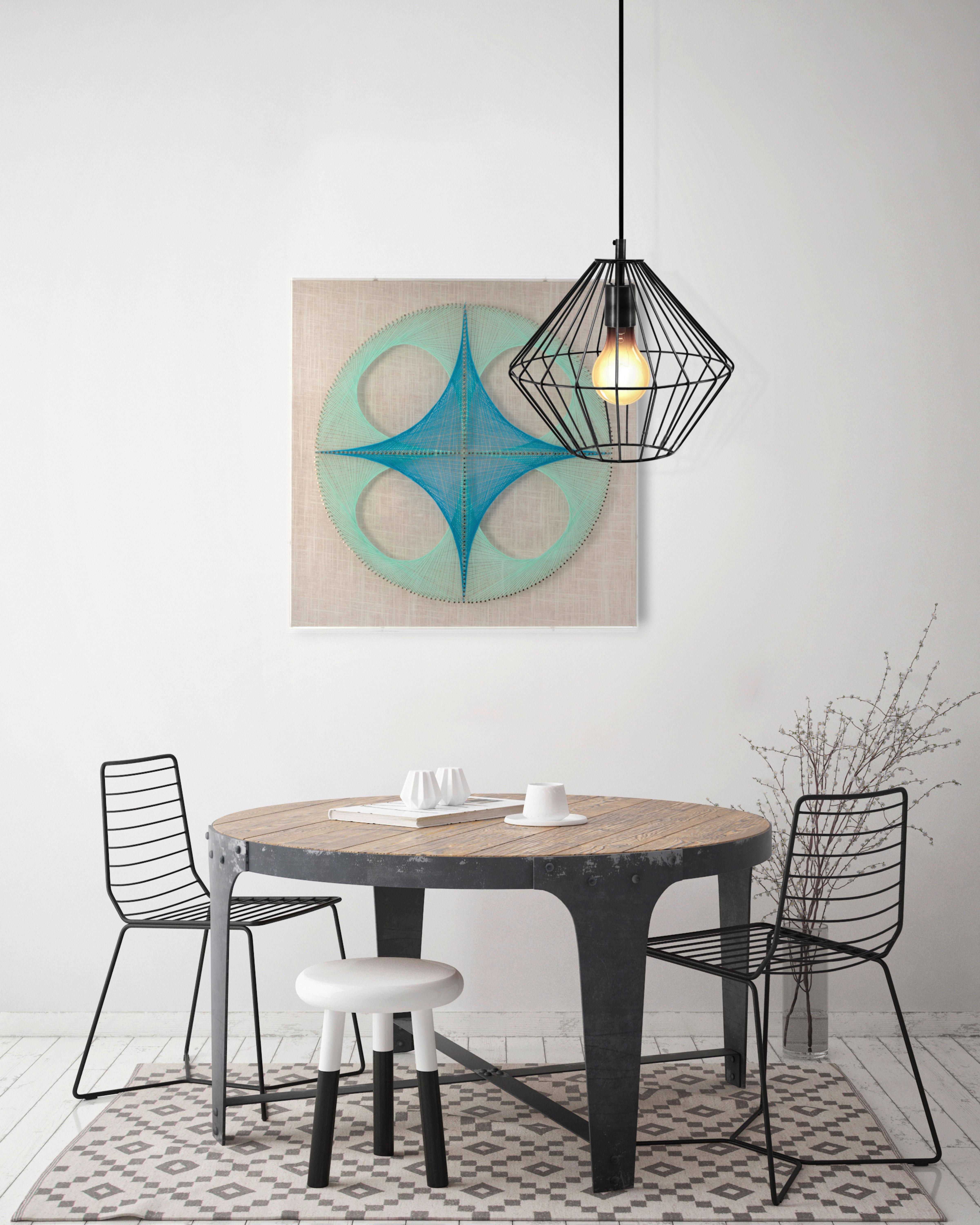 Bild Happiness Blau, B: 45 cm - Blau, LIFESTYLE, Holzwerkstoff/Textil (45/45/6cm) - Kayoom