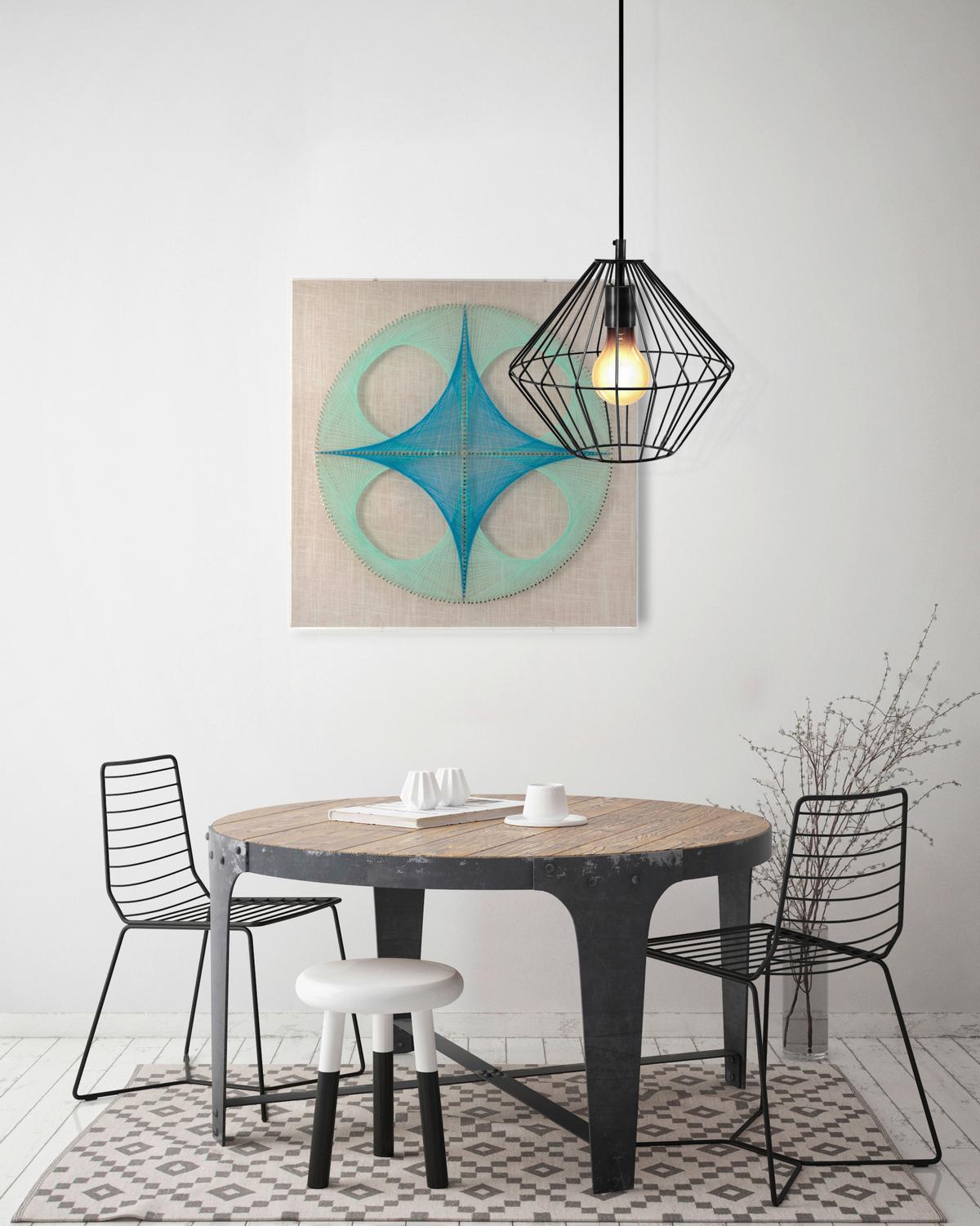 Bild Happiness Blau, B: 45 Cm - Blau, LIFESTYLE, Holzwerkstoff/Textil (45/45/6cm) - Kayoom