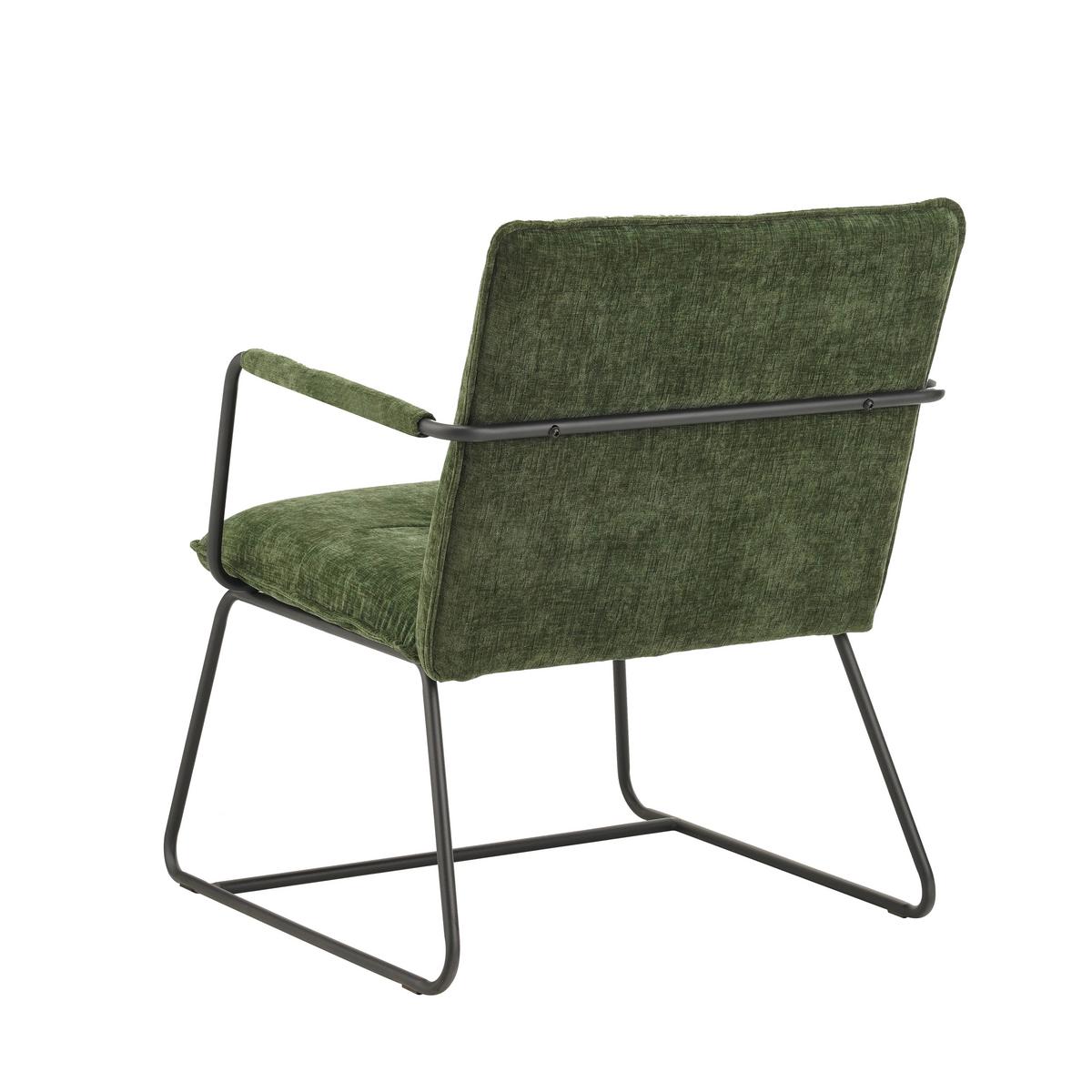 Sessel Bilbao Dunkelgrün B: 65 Cm - Dunkelgrün/Schwarz, MODERN, Textil (65/80/68cm) - MID.YOU