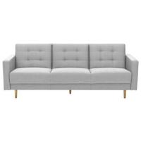 3-Sitzer-Sofa + Schlaffunktion Jasmin mit Armlehnen Hellgrau - Eschefarben/Hellgrau, MODERN, Textil (224/81/83cm) - Max Winzer
