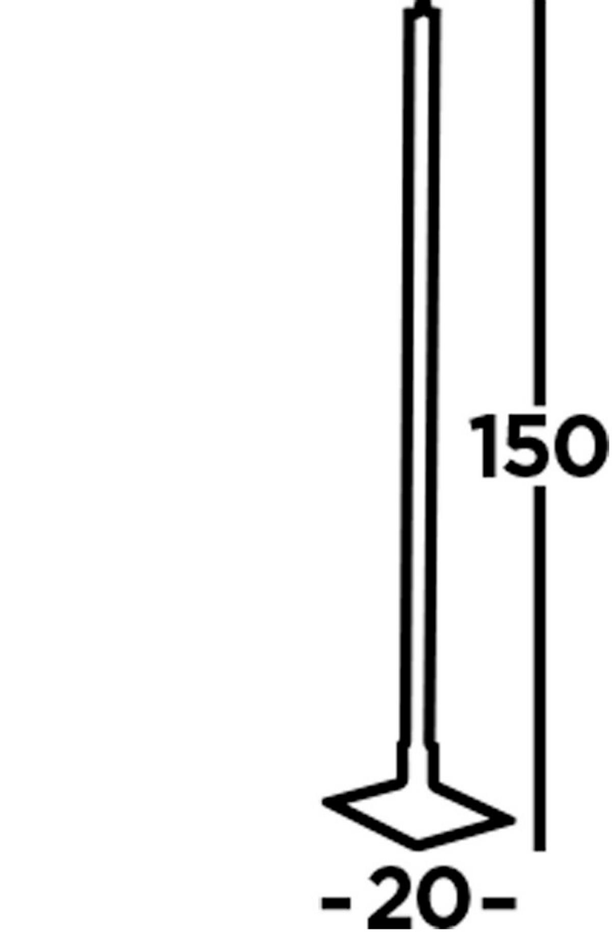 LED-Stehleuchte Eu96383-1ss - Silberfarben/Weiß, Basics, Kunststoff/Metall (20/150/20cm)
