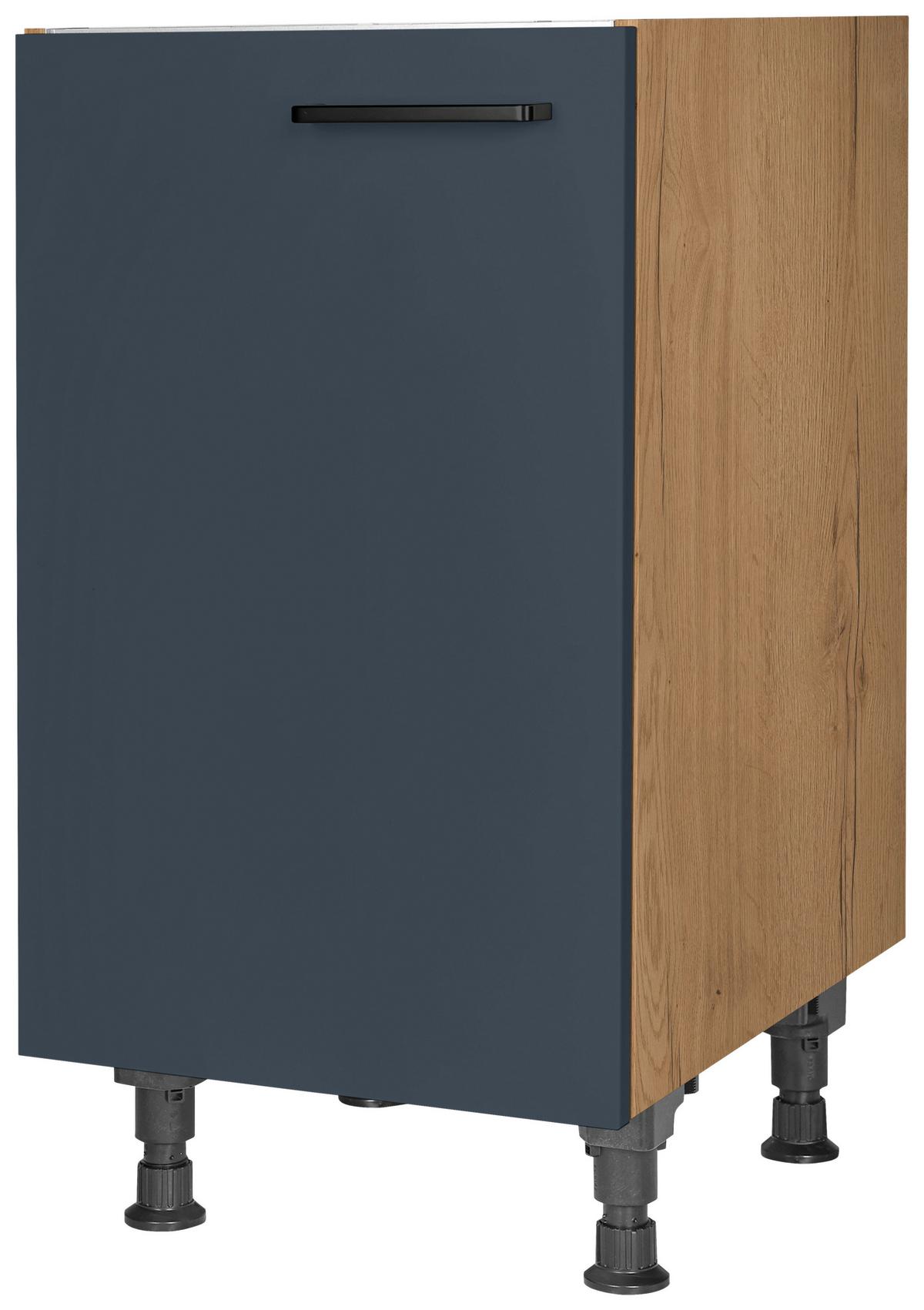 Spülenunterschrank Easytouch - Blau/Eichefarben, MODERN, Holzwerkstoff (45/87/56cm) - Nobilia