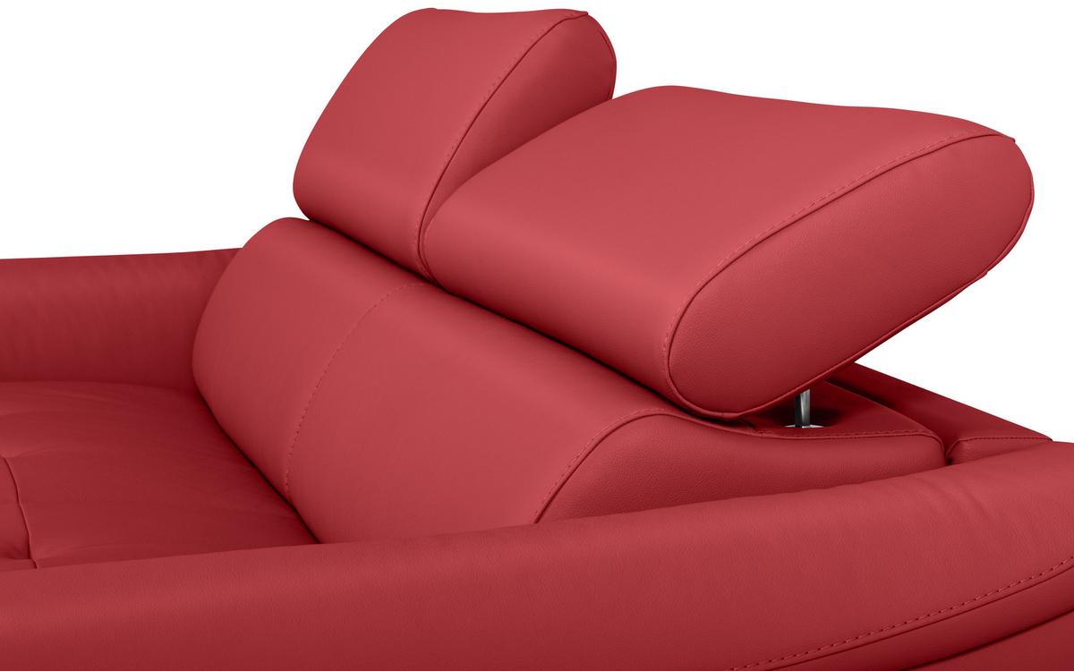 Schlafsofa Pafos Rot Lederlook, Rindsleder B: 203cm - Rot, Design, Leder/Textil (203/77-98/103cm) - MID.YOU