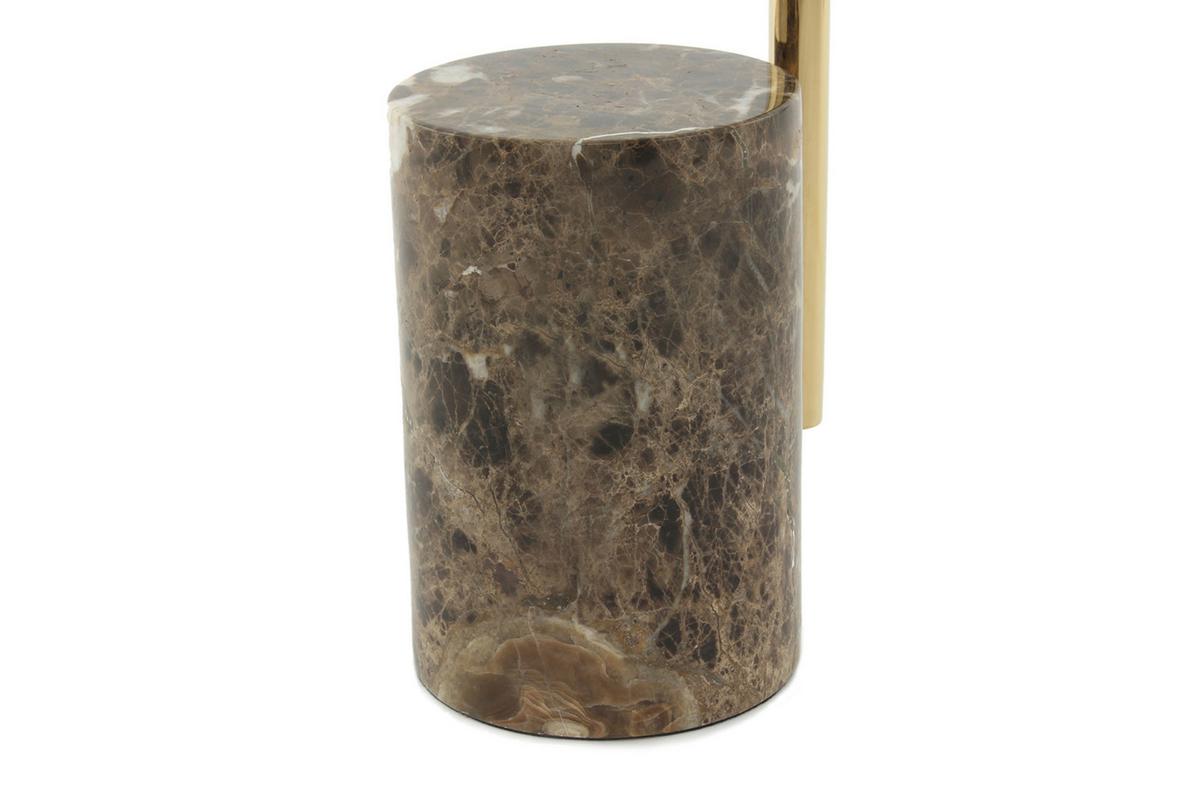 Beistelltisch Rocio 400 Braun / Multi - Design, Stein/Metall (40/40/54cm) - Kayoom