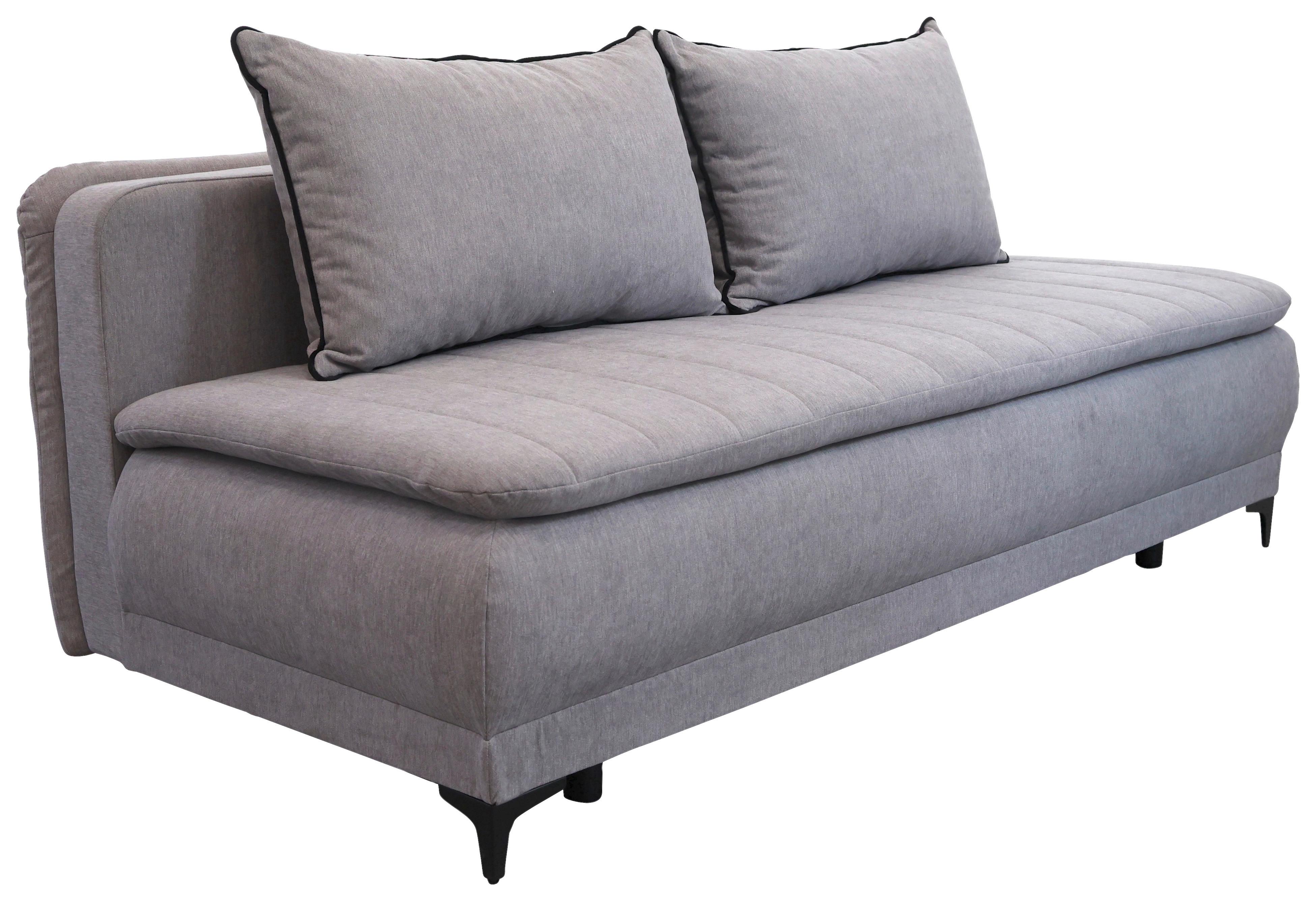 Schlafsofa Moliss Grau B: 202 cm - Schwarz/Grau, Basics, Textil (202/98/78cm) - Livetastic