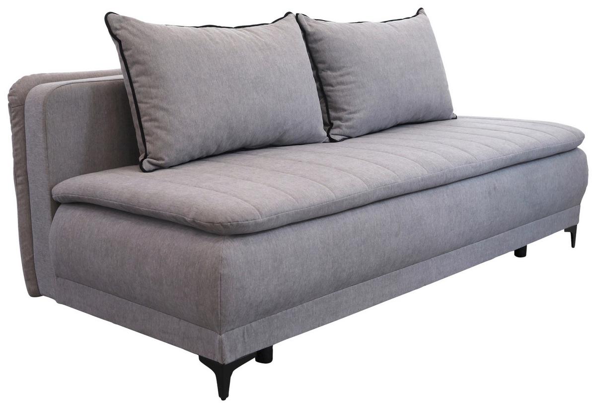 Schlafsofa Moliss Grau B: 202 cm - Schwarz/Grau, Basics, Textil (202/98/78cm) - Livetastic