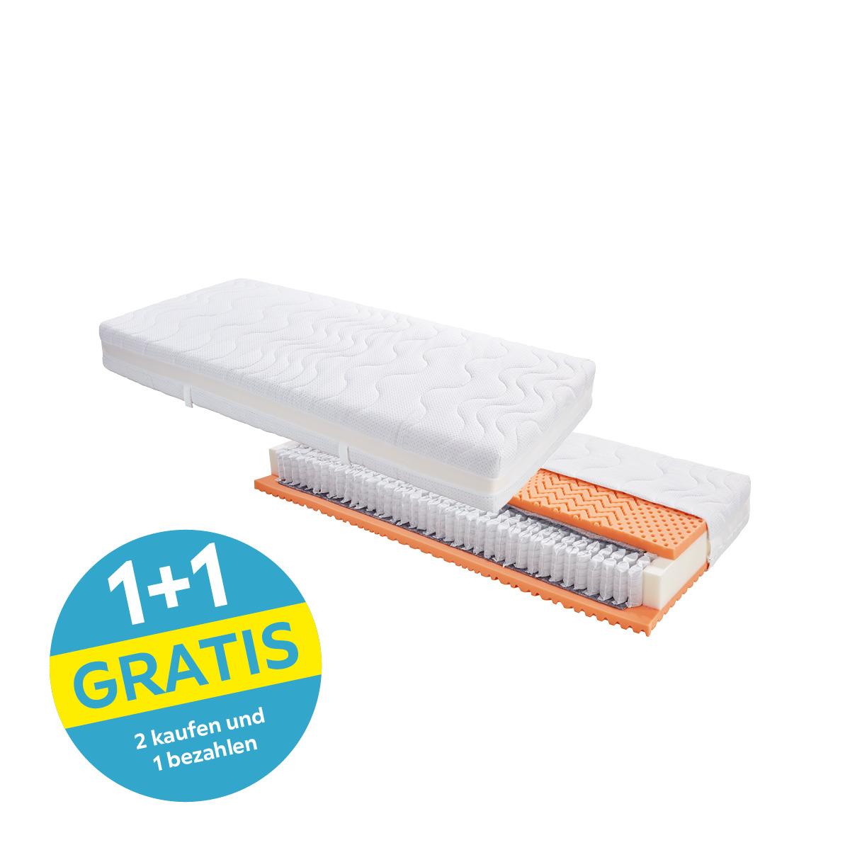 Taschenfederkernmatratze Relax 90x200 cm H2 H: 22 cm - Weiß, KONVENTIONELL, Textil (90/200cm) - Primatex