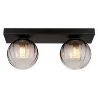 Wandleuchte 15216-2 - Klar/Schwarz, Design, Glas/Metall (35/12/15cm) - Globo