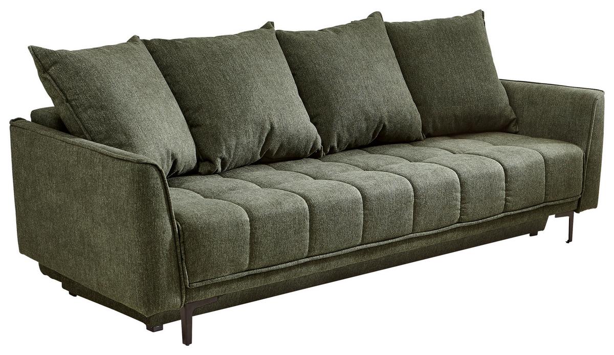 Schlafsofa Level - Schwarz/Grün, Design, Textil (235/70/108cm) - Livetastic