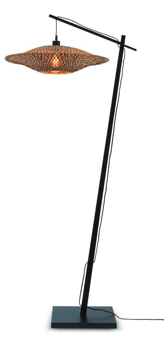 Stehleuchte Bali/f/ad/b/6015/bn - Schwarz/Naturfarben, Trend, Holz (60/176cm) - Good & Mojo