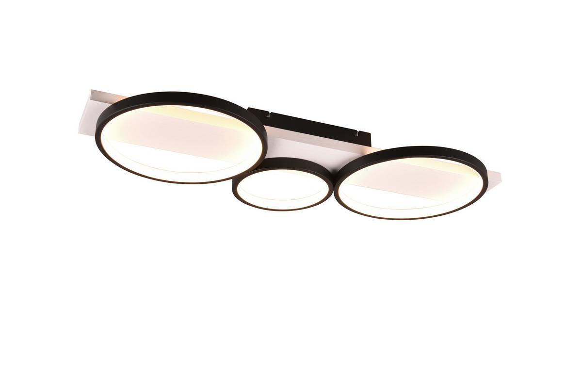 LED-Deckenleuchte, Switchdim 643810332 Medera - Schwarz/Weiß, Design, Holz/Metall (80/8/34,5cm) - Trio Leuchten