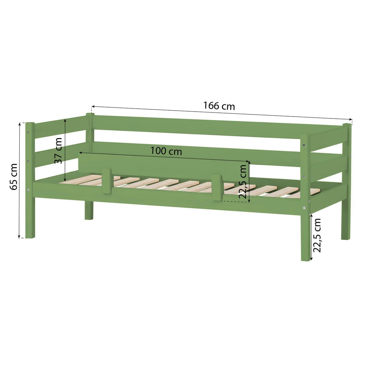 Bettschutzgitter Eco Comfort Grün, B: 100 Cm - Grün, MODERN, Holz (100/22,5/4cm) - MID.YOU