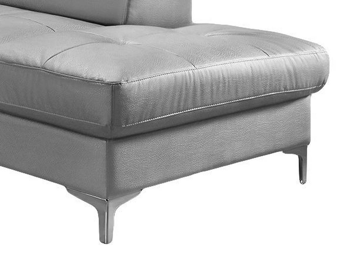 Ecksofa Sammy Rot Leder - Chromfarben/Rot, Design, Leder (226/169cm) - Livetastic