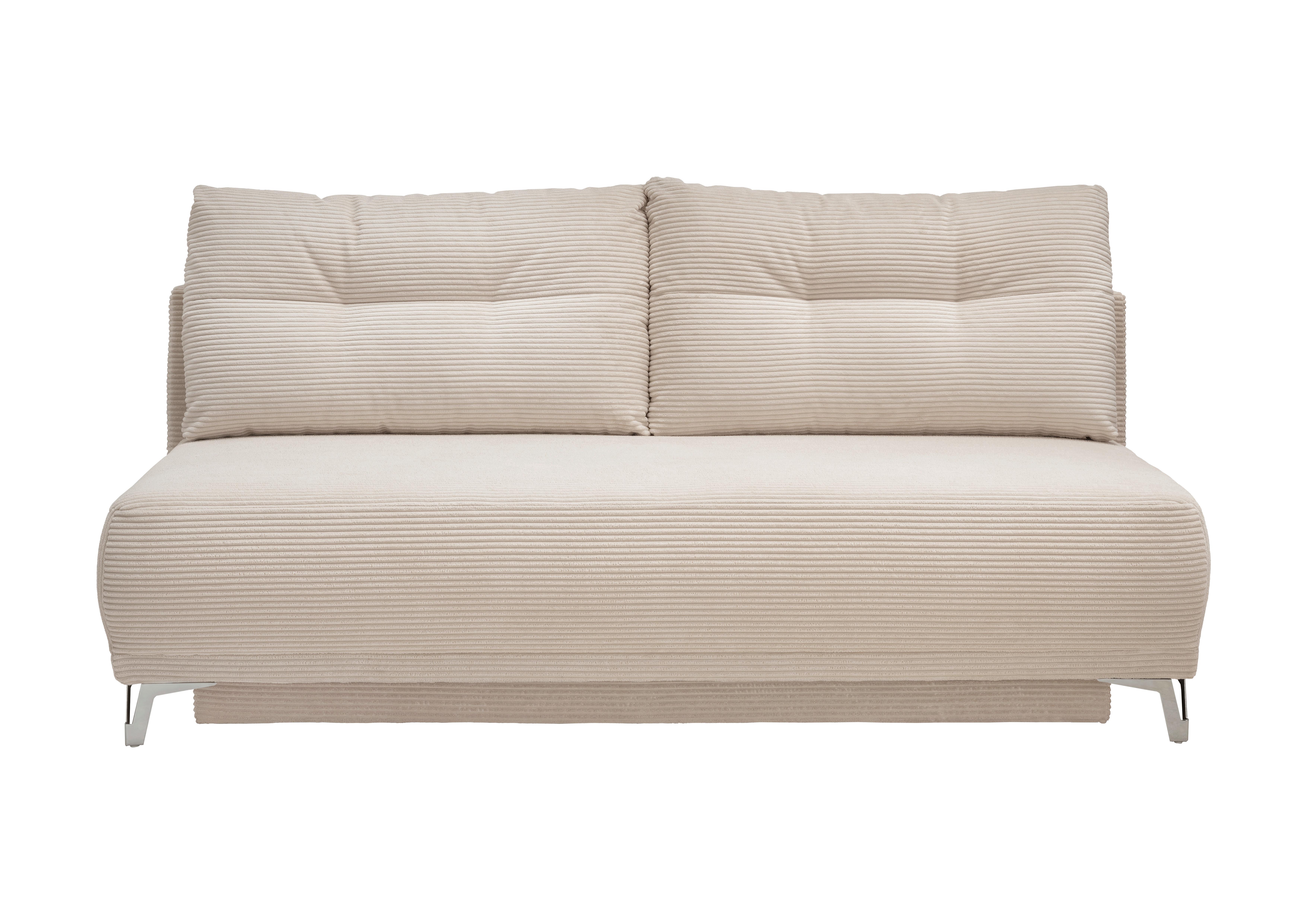 Schlafsofa Ari Beige Cord, B: 198 cm - Chromfarben/Beige, MODERN, Textil (198/90/100cm) - Livetastic