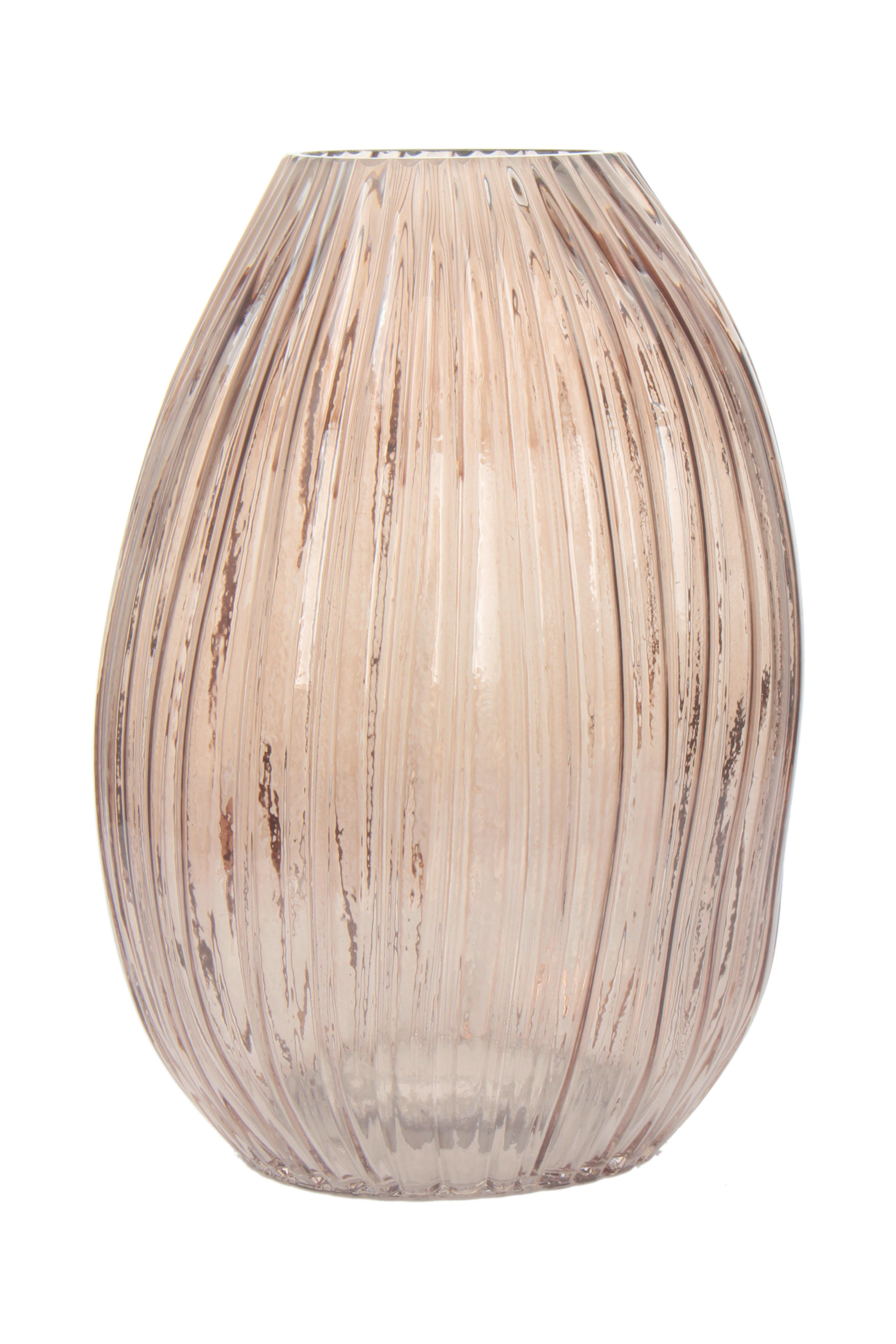 Vase Sidney Bauchig Glas Braun/rosa H: 25 Cm
