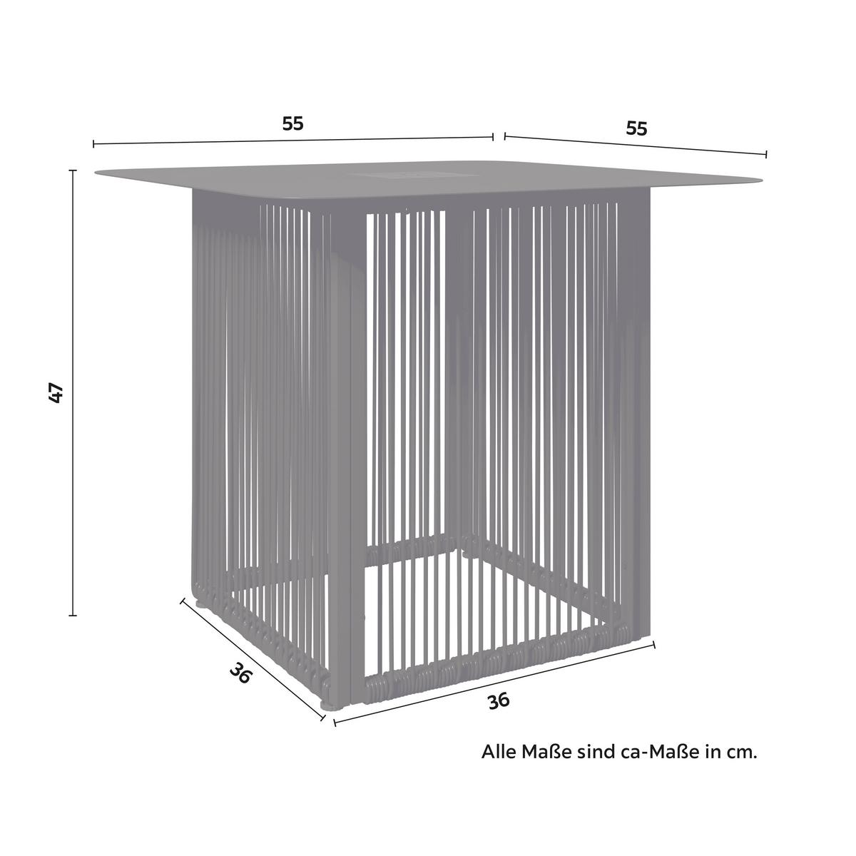 ZÁHRADNÝ PRÍRUČNÝ STOLÍK TRACY - čierna, Modern, kov/plast (55/47/55cm) - Bessagi Garden