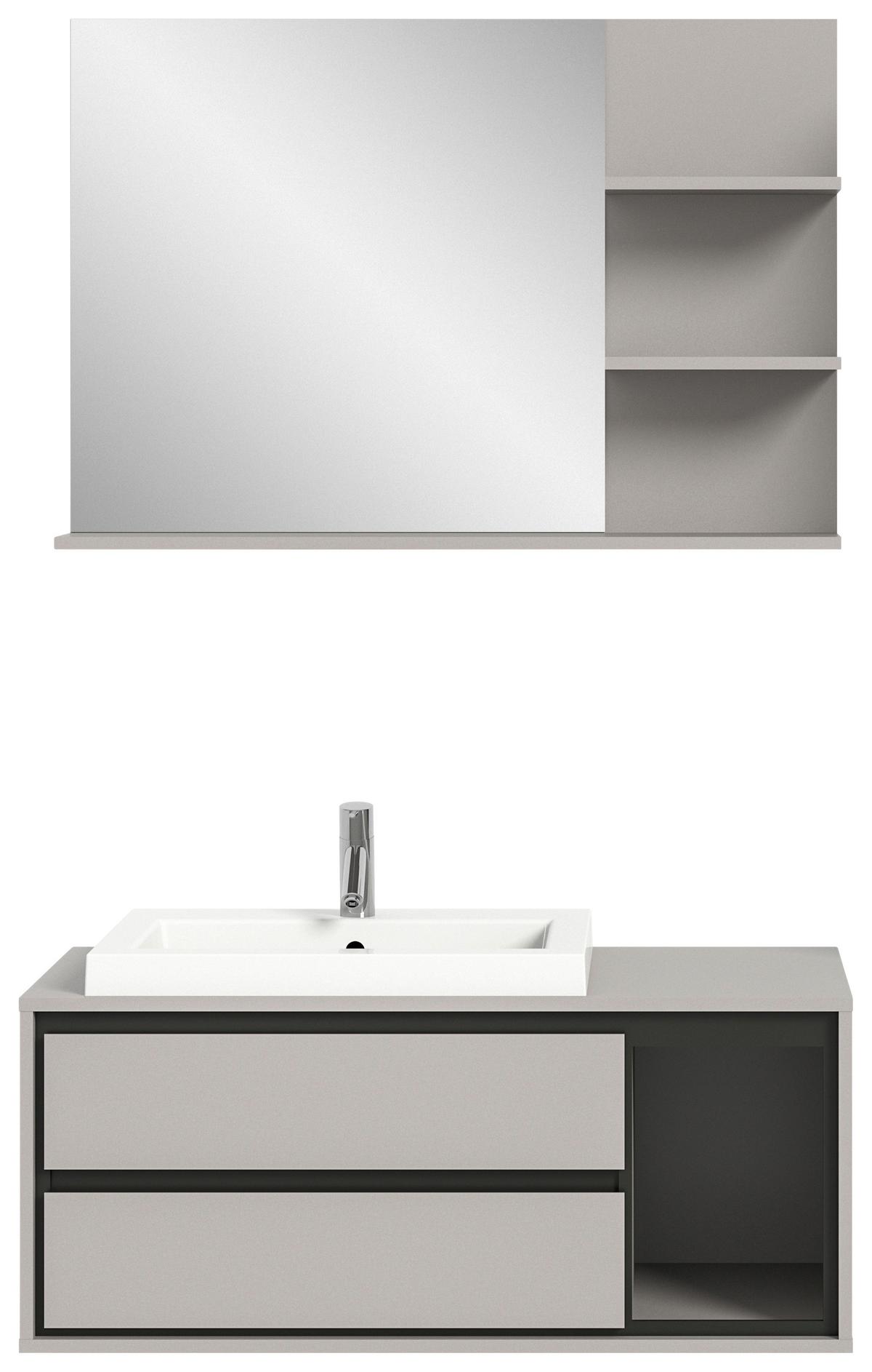 Wandspiegel Jaru Grau B: 100 Cm - Grau, MODERN, Holzwerkstoff (100/69/16cm) - MID.YOU