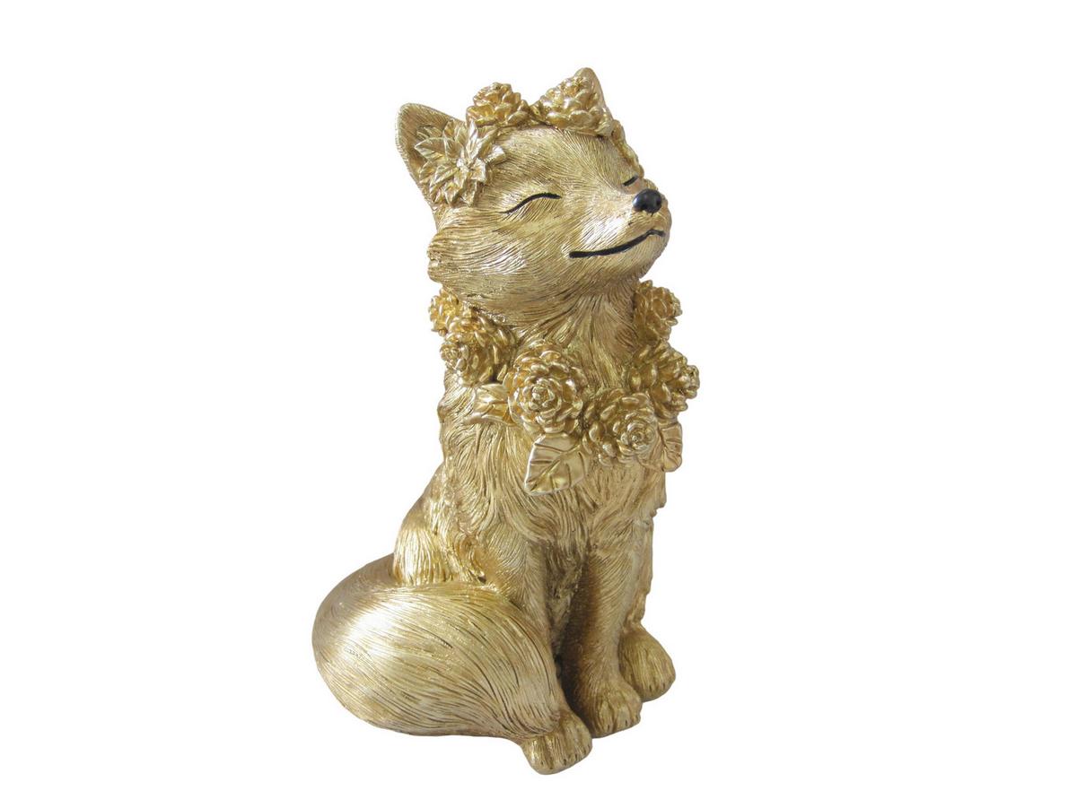 Dekofuchs Alissa - Goldfarben, KONVENTIONELL, Kunststoff (14/13,5/24cm) - Luca Bessoni