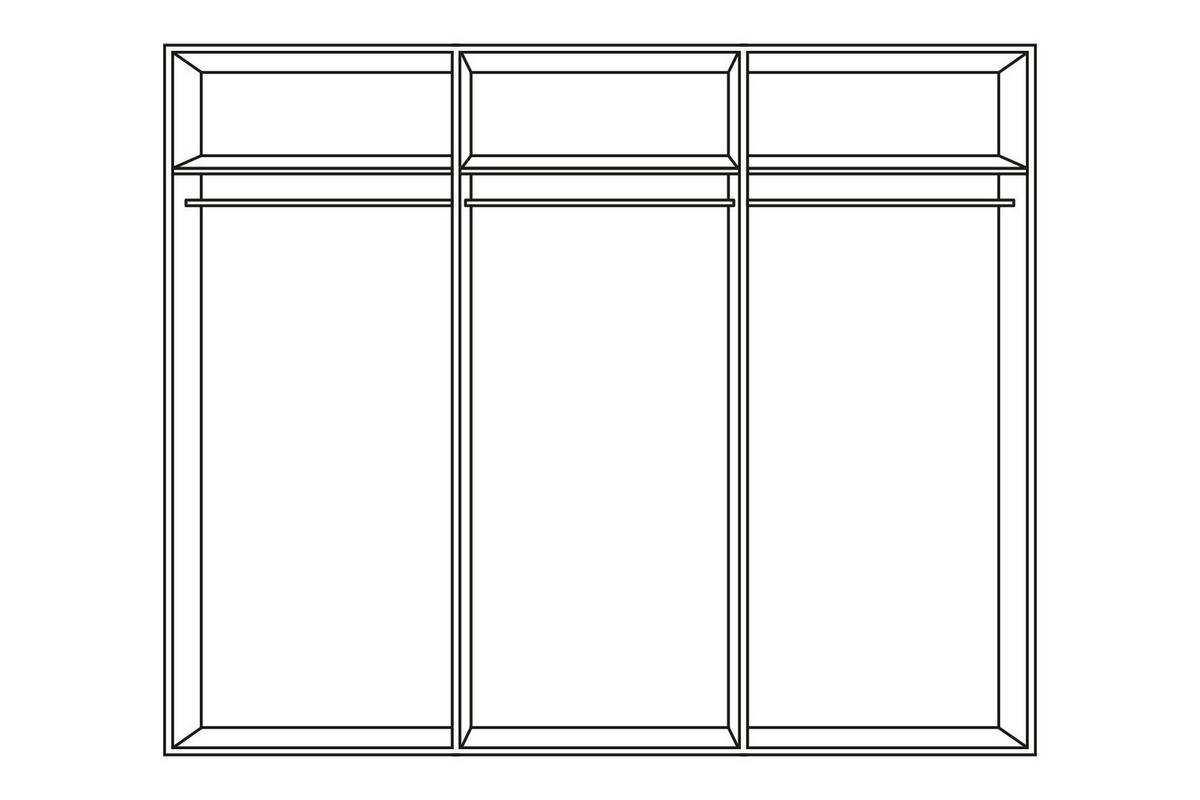 Schwebetürenschrank Mit Spiegel 270cm Ernie, Alpinweiß Dekor - Weiß, MODERN, Glas/Holzwerkstoff (270/210/65cm) - MID.YOU