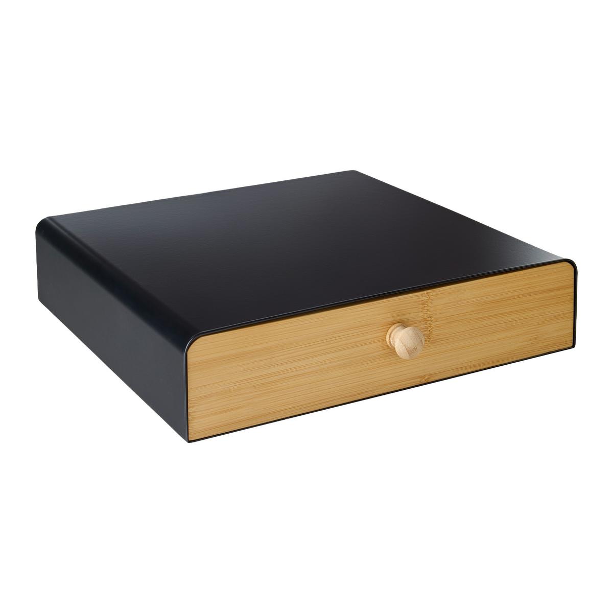 Organizér na kávu GEORGE - čierna/prírodná farba, Konventionell, kov/prírodné materiály (33/31/7,5cm) - Mömax