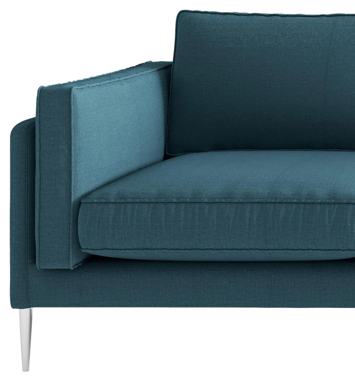 Sitzgarnitur Austin - Edelstahlfarben/Petrol, Design, Textil - Livetastic