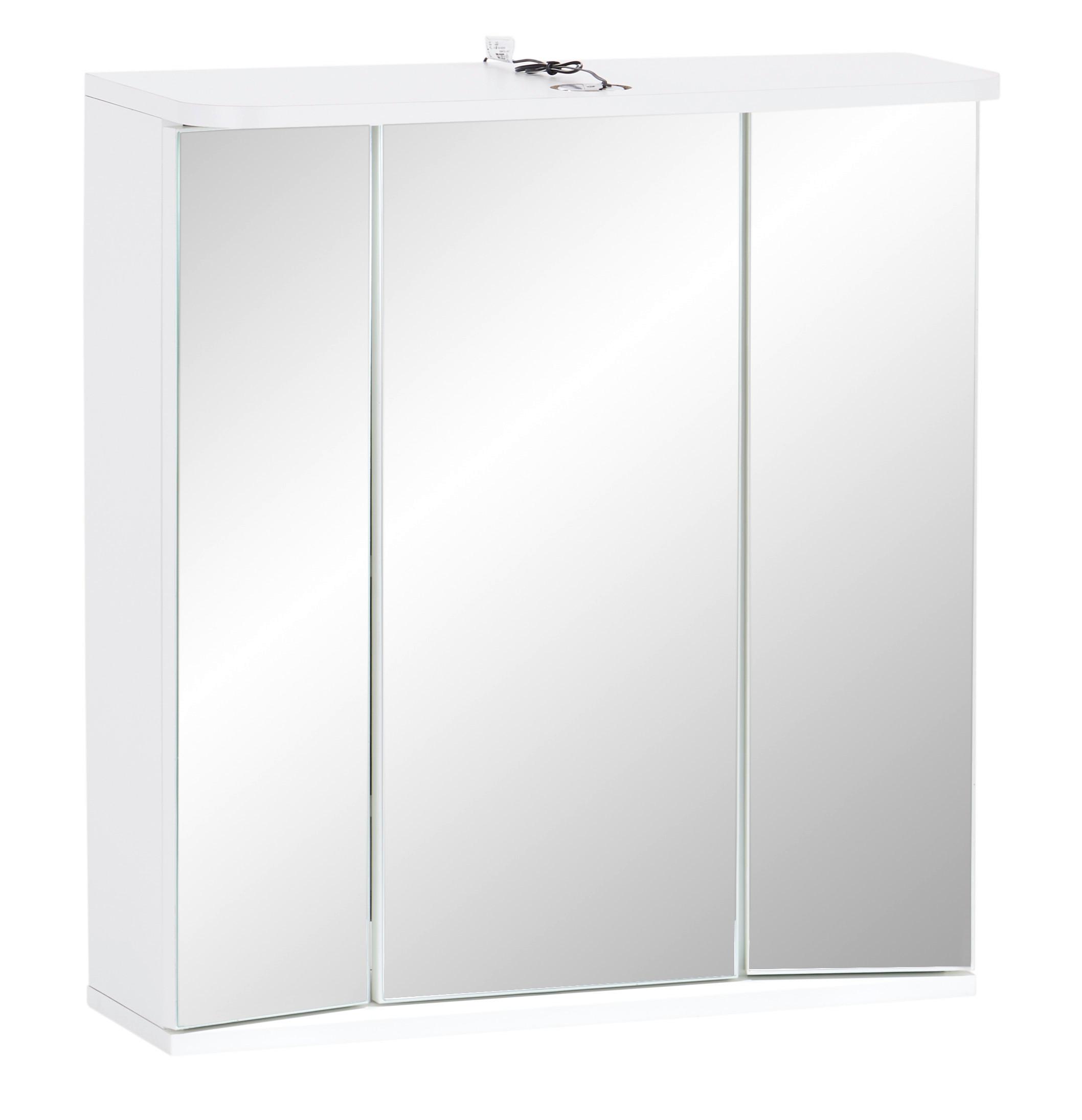 Skrinka so zrkadlom MX 180 - VERONA VR 22 - biela, Konventionell, kompozitné drevo (64cm)