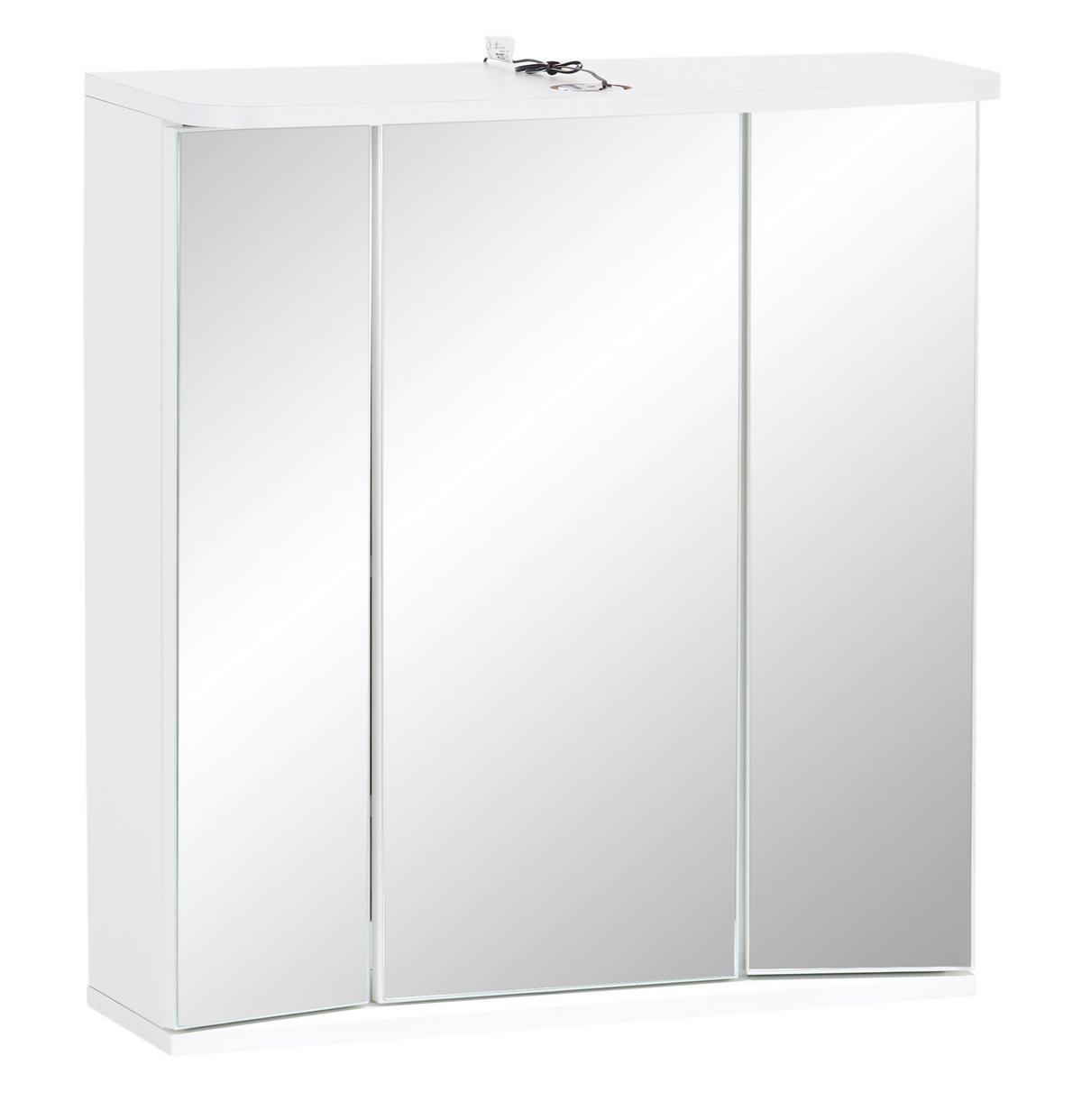 Skrinka so zrkadlom MX 180 - VERONA VR 22 - biela, Konventionell, kompozitné drevo (64cm)