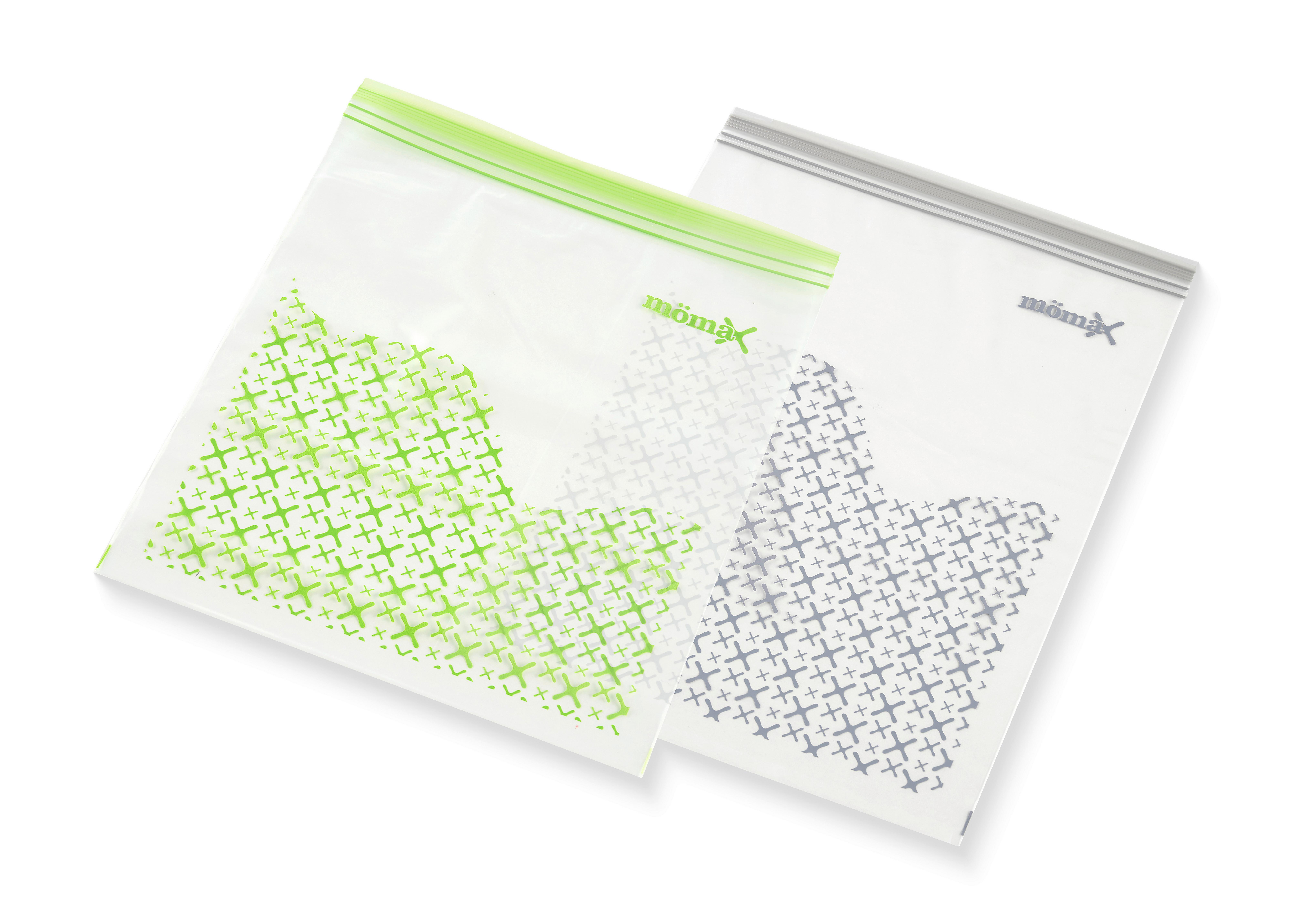 Sáček na potraviny 2ks - světle zelená/čiré, Konvenční, plast - Mömax